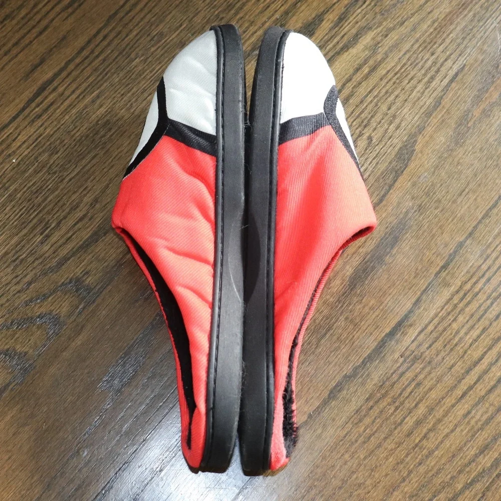 Pokemon Poke Ball Scuff Hard Bottom Adult Unisex Slipper Size XL Red Black White - Picture 4 of 12